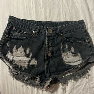 Signature 8 high waisted shorts. Black/ gray. Size small. 100% cotton.